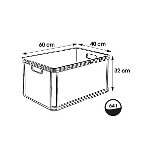 Transportēsanas kaste ar kravnesību līdz 30kg Robert 60x40x32cm 64L grafīta krāsā