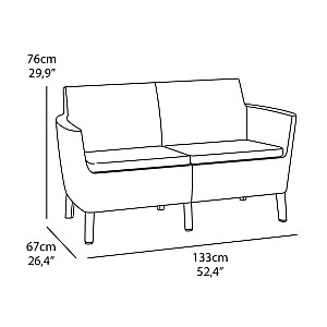 Двухместный садовый диван Salemo 2 Seater Sofa коричневый