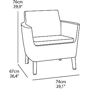 Комплект садовой мебели Salemo Balcony Set коричневый