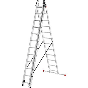 Комбинированная лестница ProfiStep Combi / алюминий / 3x12 ступеней