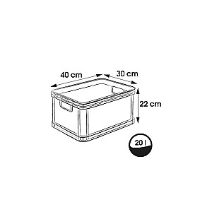 Transportēsanas kaste ar kravnesību līdz 30kg Robert 40x30x22cm 20L grafīta krāsā