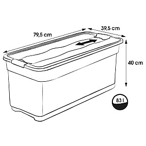 Transportēsanas kaste Eckhart 79,5X39,5X40cm 83L grafīta krāsā