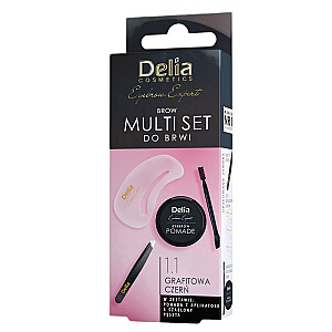 DELIA SET Brow Multi Set antakiams Antakių pomada 1,1 4g + pincetas + antakių šepetėlis + aplikatorius 2 vnt.