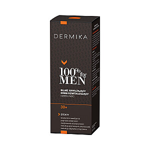 DERMIKA 100% vyrų kremas 30+ labai drėkinantis atkuriamasis dieninis/naktinis kremas 50ml