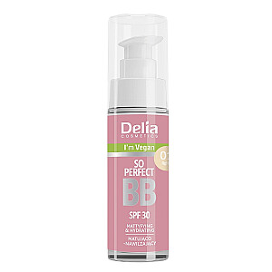 DELIA So Perfect veganiškas BB kremas veidui su filtru SPF30 01 Light 30 ml