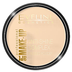 EVELINE Art Make-Up Anti-Shine Complex Pressed Powder matizuojanti mineralinė pudra su šilku 30 Ivory 14g