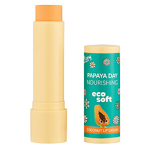 ECOSOFT Lippy Day кокосовый крем для губ Папайя 4,8г