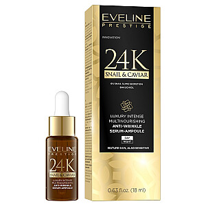 EVELINE 24k Snail&Caviar Anti-Wrinkle Serum Ампульная сыворотка для зрелой кожи днем и ночью 18мл