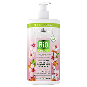 EVELINE Bio Organic kūno balzamas stiprinantis ir maitinantis kūno balzamas su migdolų aliejumi 650ml