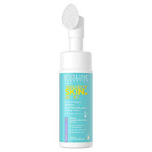 EVELINE Perfect Skin Acne valomosios putos su poras valončiu šepetėliu spuoguotai odai, 150ml