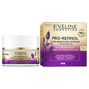 EVELINE Pro Retinol 100% Bakuchiol daugkartinis regeneruojantis antigravitacinis kremas 70+ dienai/nakčiai 50ml