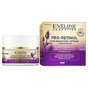 EVELINE Pro Retinol 100% Bakuchiol itin pakeliantis kremas, užpildantis raukšles 60+ diena/naktis 50ml