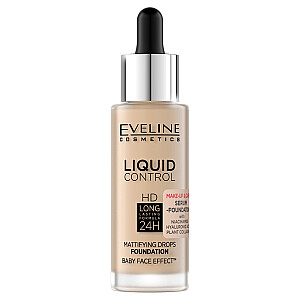 EVELINE Liquid Control HD matinis pagrindas su lašeliais 015 Light Vanilla 32 ml