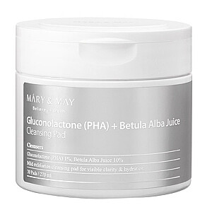 MARY&MAY Gluconolactone (PHA)+Betula Alba Juice Cleansing Pad oczyszczające płatki do twarzy 70szt.