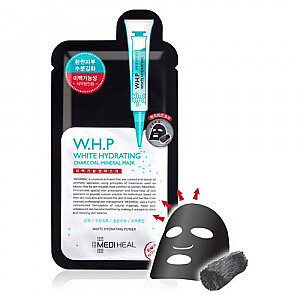 MEDIHEAL WH.H.P White Hydrating Black Mask EX juoda drėkinanti ir balinanti veido kaukė 25 ml