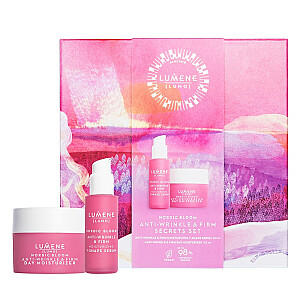 LUMENE SET Nordic Bloom dieninis drėkinamasis kremas nuo raukšlių 50 ml + Firm Treasures V formos serumas 30 ml drėkinamasis veido serumas + veido drėkinamasis kremas