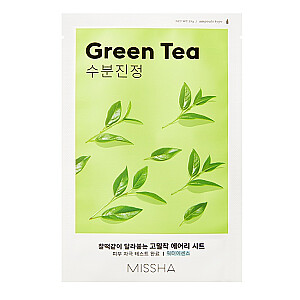 MISSHA Airy Fit Sheet Mask drėkinamoji lakštinė kaukė su žaliosios arbatos ekstraktu Green Tea 19ml