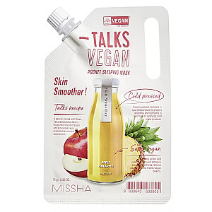 MISSHA Talks Vegan Squeeze Pocket Sleeping Mask drėkinanti ir maitinanti naktinė kaukė lygiai odai 10 g