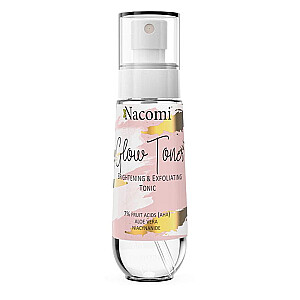 NACOMI Glow Toner, šviesinantis ir šveičiamasis veido tonikas 80ml