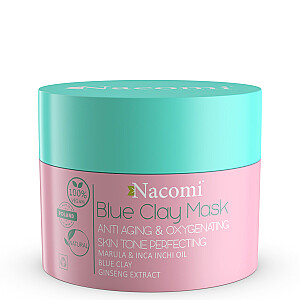 NACOMI Vegan Blue Clay Mask Anti Aging Deguonies suteikianti mėlyna deguonies kaukė nuo raukšlių 50 ml