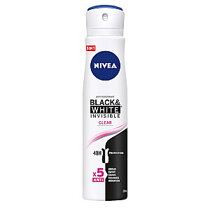 NIVEA Black & White Invisible Clear antiperspirantinis purškalas 48 val. 250 ml