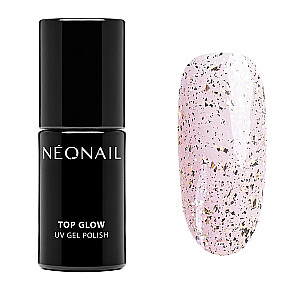 NEONAIL UV Gel Polish Top Glow гибридный лак 8703 Gold Flakes 7,2мл