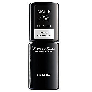 PIERRE RENE Matte Top Coat UV/LED hibridinis viršutinis sluoksnis su matiniu paviršiumi 6ml