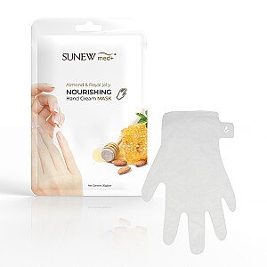 SUNEWMED Nourishing Hand Cream Mask Atkuriamoji ir drėkinamoji rankų kaukė pirštinių pavidalu iš migdolų ir bičių pienelio 