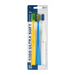 WOOM 5200 Ultra Soft Toothbrush dantų šepetėlis 3 vnt.