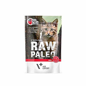 RAW PALEO Adult Cat Sterilised Beef - wet cat food - 100 g