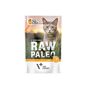 RAW PALEO Adult Cat Sterilised Turkey - wet cat food - 100 g