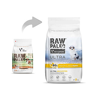 RAW PALEO Ultra Medium&Large Puppy Turkey - dry food for puppies - 2 kg