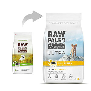 RAW PALEO Ultra Mini Puppy Turkey - dry food for puppies - 8 kg