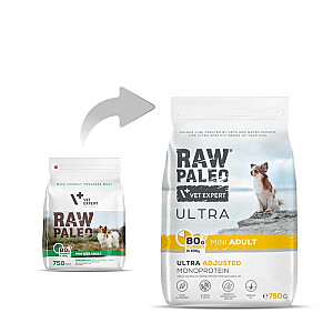 RAW PALEO Ultra Mini Adult Turkey - dry dog ​​food - 750 g