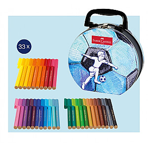 Flomasterių rinkinys Faber-Castell 33 spalvų, futbolas