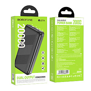 Borofone Power Bank 20000mAh BJ27A Pindar - 2xUSB - black