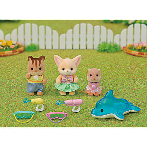 SYLVANIAN FAMILIES Rinkinys „Linksmybės baseine“