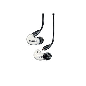 Shure AONIC 215 – į ausis įdedamos ausinės su vienu keitikliu ir 3,5 mm laidu (baltas)