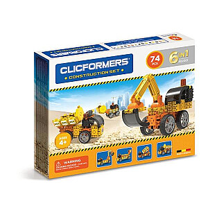 ОБРАЗОВАТЕЛЬНЫЕ И КОНСТРУКТОРСКИЕ БЛОКИ CLICS CLICFORMERS 802001 - КОНСТРУКТОРСКИЙ НАБОР (6 В 1) - 74 ЭЛЕМЕНТА