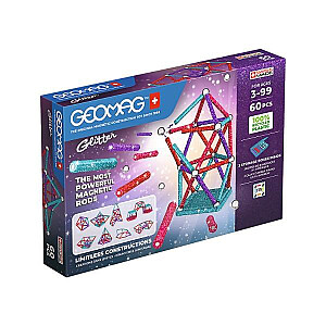 GEOMAG Glitter Recykled - magnetiniai blokeliai 60el. G536