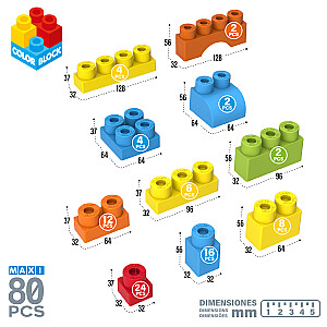 Konstruktoriaus blokeliai iš ABS plastiko 80 element. 18m+ CB49281