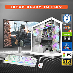 INTOP AQUA Ryzen 5 7600X 16 ГБ DDR5 1 ТБ SSD M.2 NVME RTX4060Ti 8 ГБ Windows 11 + LG 27UL550P-W 4K IPS 27 " + MSI Vigor GK30 - комплект клавиатура и мышь