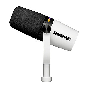 Shure MV7+-W – stotelinis/vokalinis mikrofonas su XLR/USB-C jungtimi, baltas