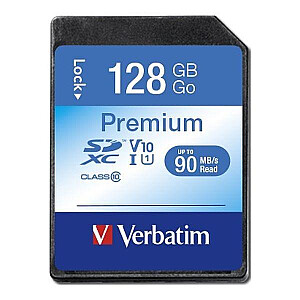 Verbatim Premium U1 128GB (90MB/s) 10 klasės UHS-1 V10 SDXC atminties kortelė