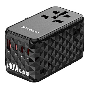 Verbatim GAN III UTA-10 2 X USB-C PD 140W &amp; QC 4+/2 X USB-A