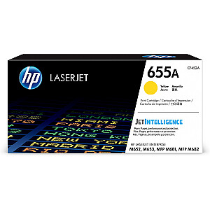 HP 655A geltona originali LaserJet dažų kasetė