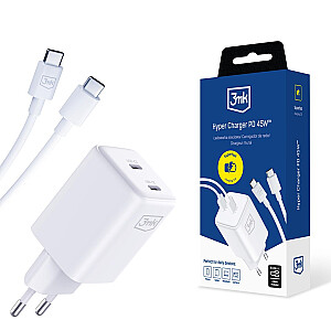 3mk Hyper Charger PD 45W Белый+2 кабеля USB-C/C