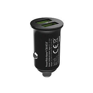 Green Cell GC CADM-GC-36AA - USB-зарядное устройство 36 Вт 2x USB-A черный Фонарик, GPS, Наушники, Мобильный телефон, Навигатор, Другое, Портативная колонка, Внешний аккумулятор, Смартфон, Умные часы, Планшет, Телефон, Универсальный черный прикуриватель Быстрая зарядка Авто, 