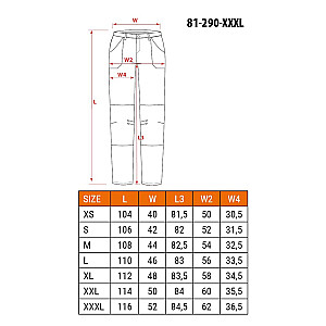 Рабочие брюки PREMIUM, растягивающиеся в 4 стороны, черные, размер XXXL