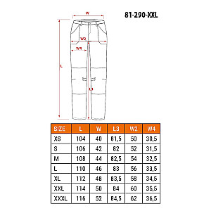 Рабочие брюки PREMIUM, растягивающиеся в 4 стороны, черные, размер XXL